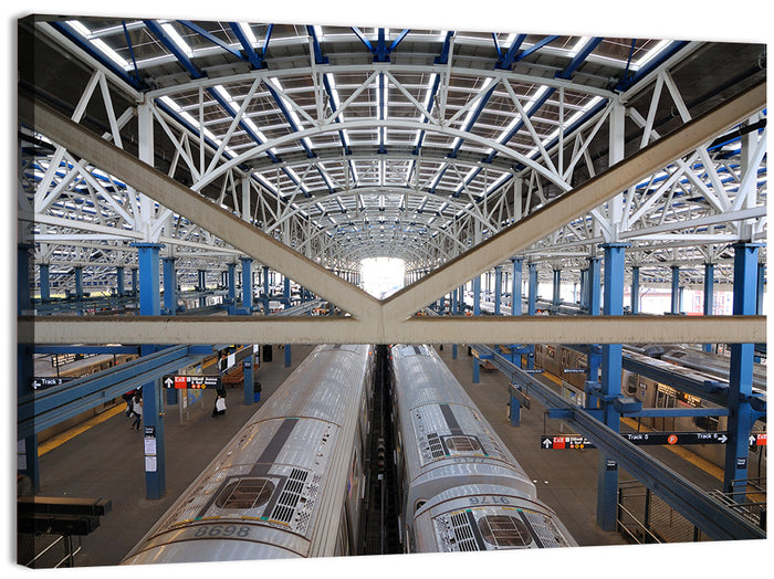 Stillwell Avenue Station Platform Perspective Wall Art as a canvas print