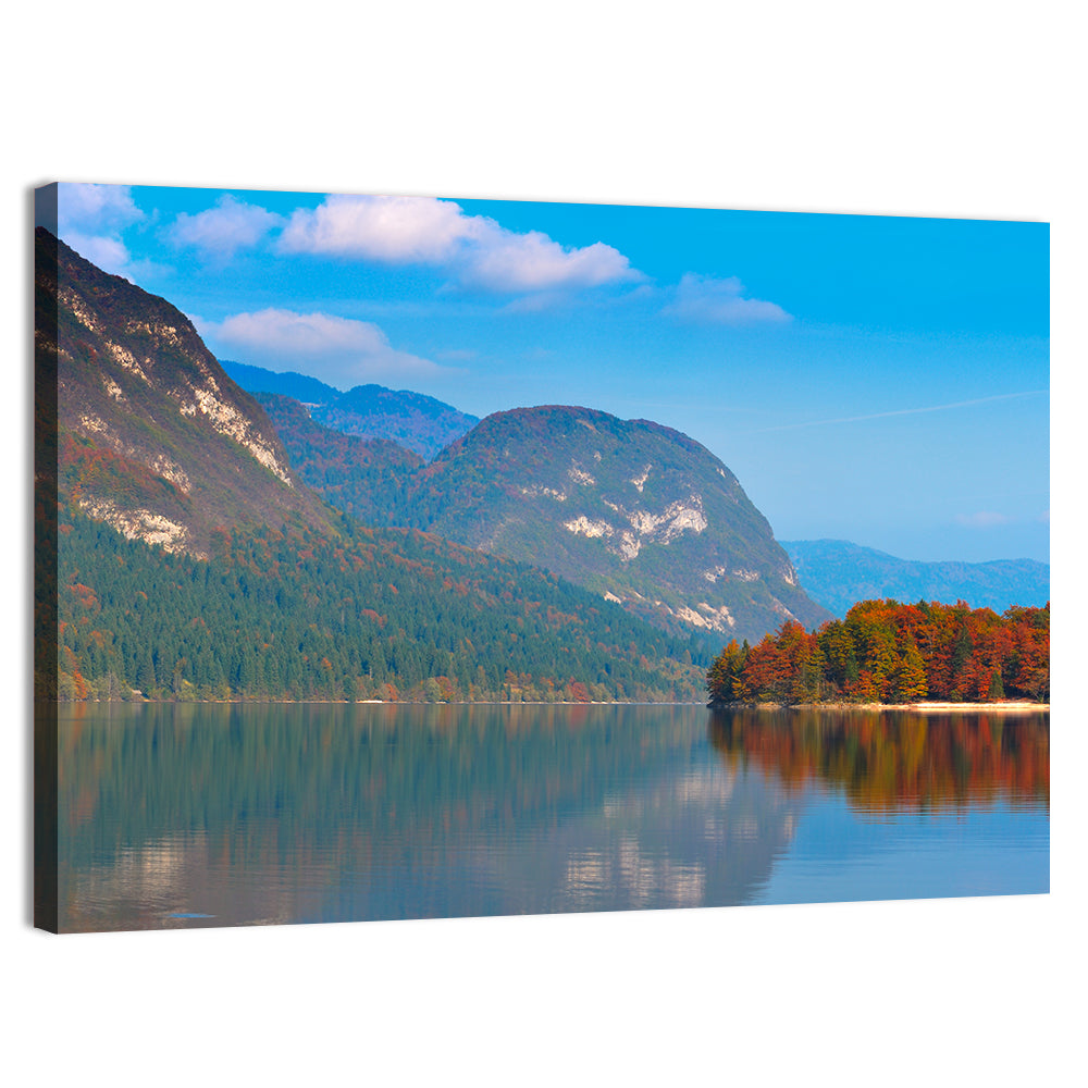 Lake Bohinj Autumn Reflection Wall Art