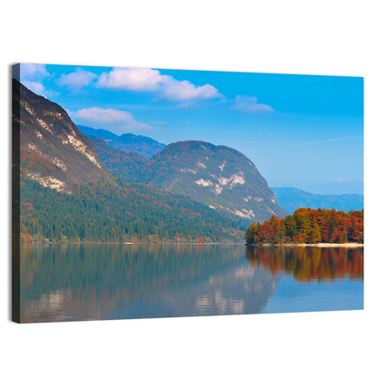 Lake Bohinj Autumn Reflection Wall Art