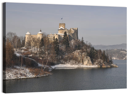 Niedzica Castle on Icy Lake Wall Art