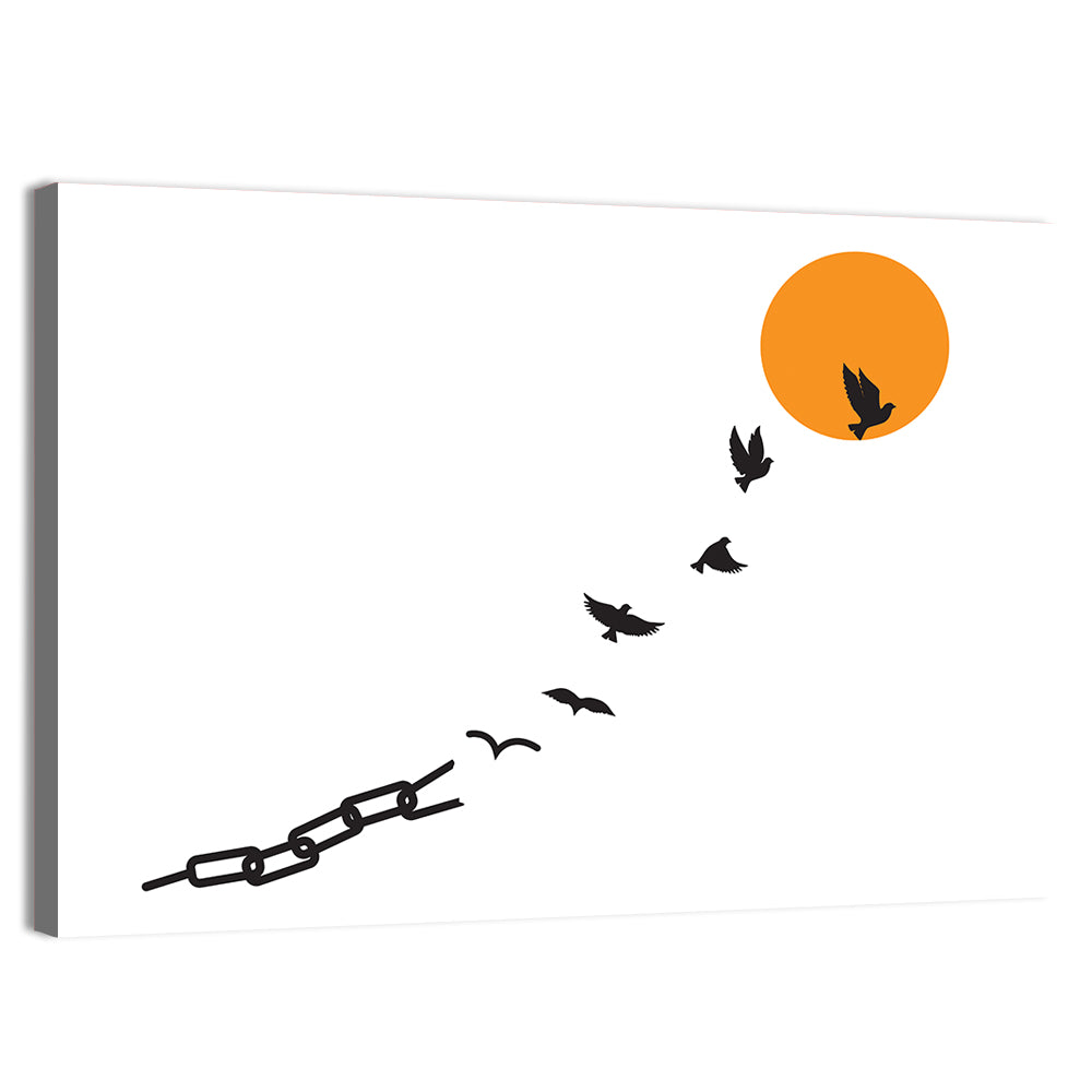 Broken Chain and Rising Sun Wall Art, canvas print, landscape