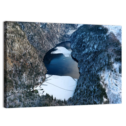 Toplitz Lake Winter Aerial Wall Art