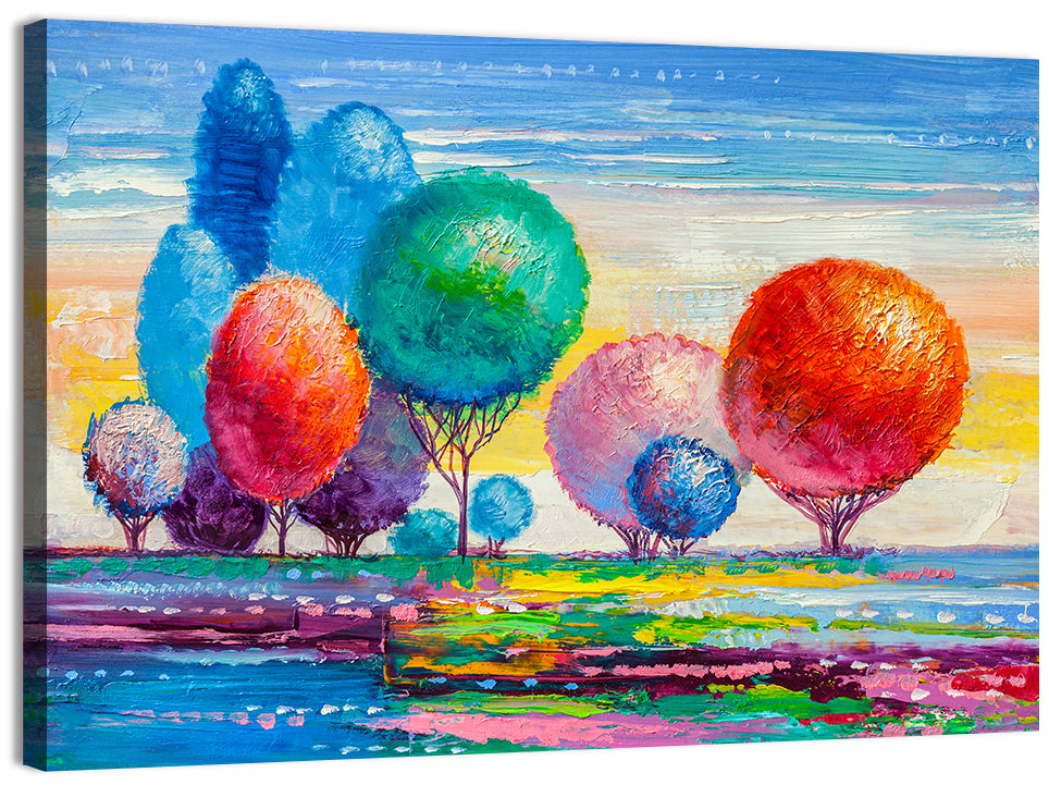 Autumn Trees at Sunset Wall Art, canvas print, landscape