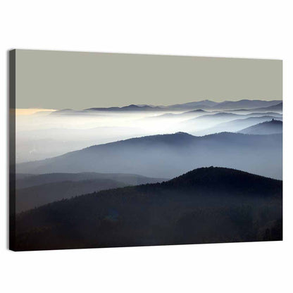 Misty Mountain Silhouette Wall Art