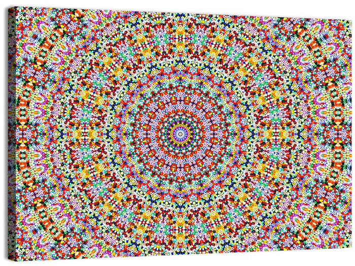 Beaded Kaleidoscope Mandala Wall Art as a canvas print