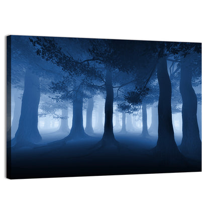 Midnight Blue Forest Wall Art