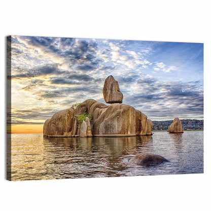 Bismarck Rock at Golden Hour Wall Art