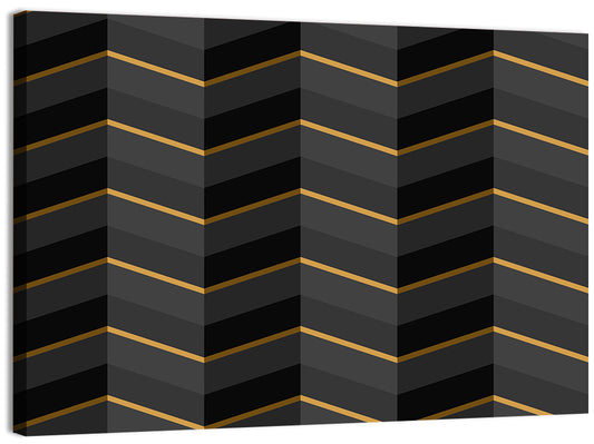 Black Stripes with Gold Accents Wall Art