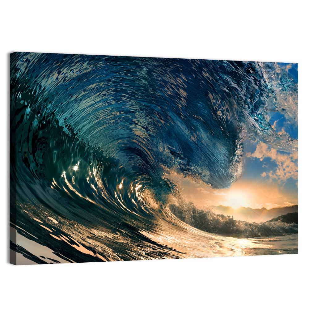 Sunset Barrel Wave Wall Art