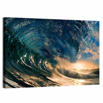 Sunset Barrel Wave Wall Art