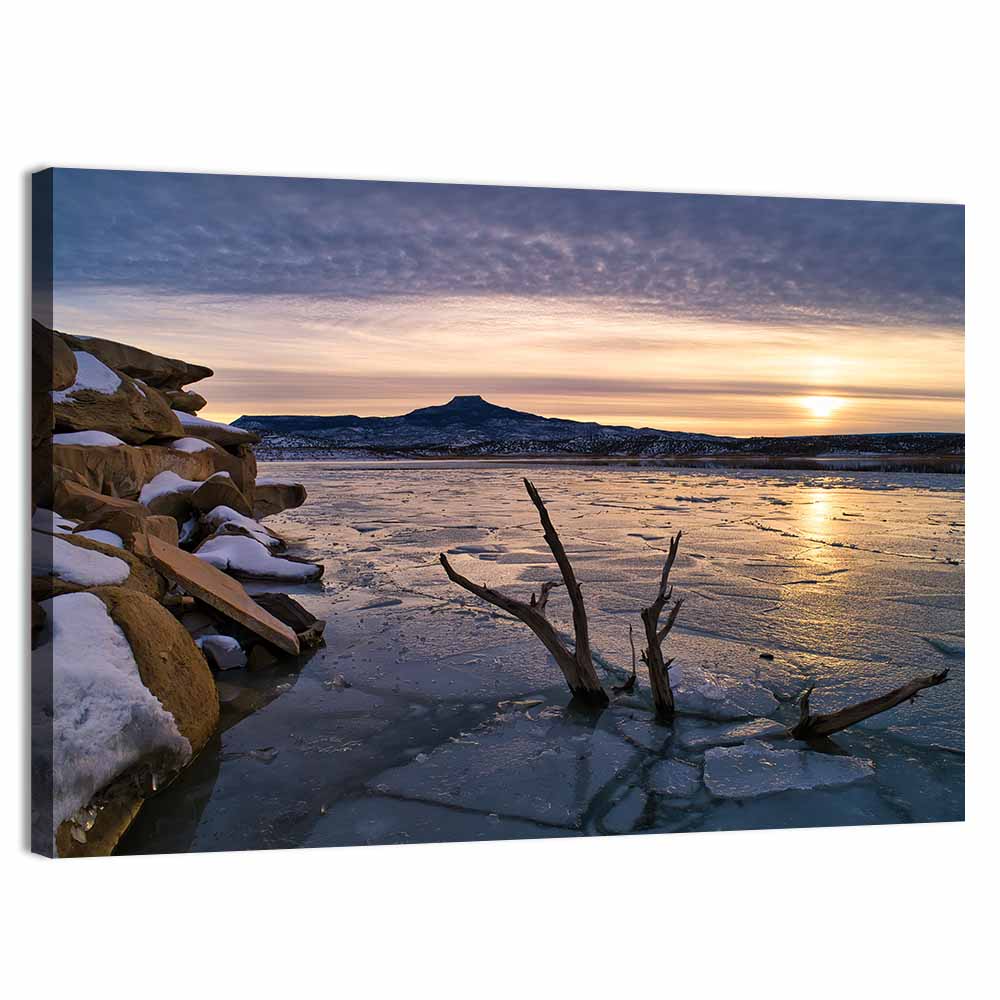 Lake Abiquiu Winter Sunset Wall Art