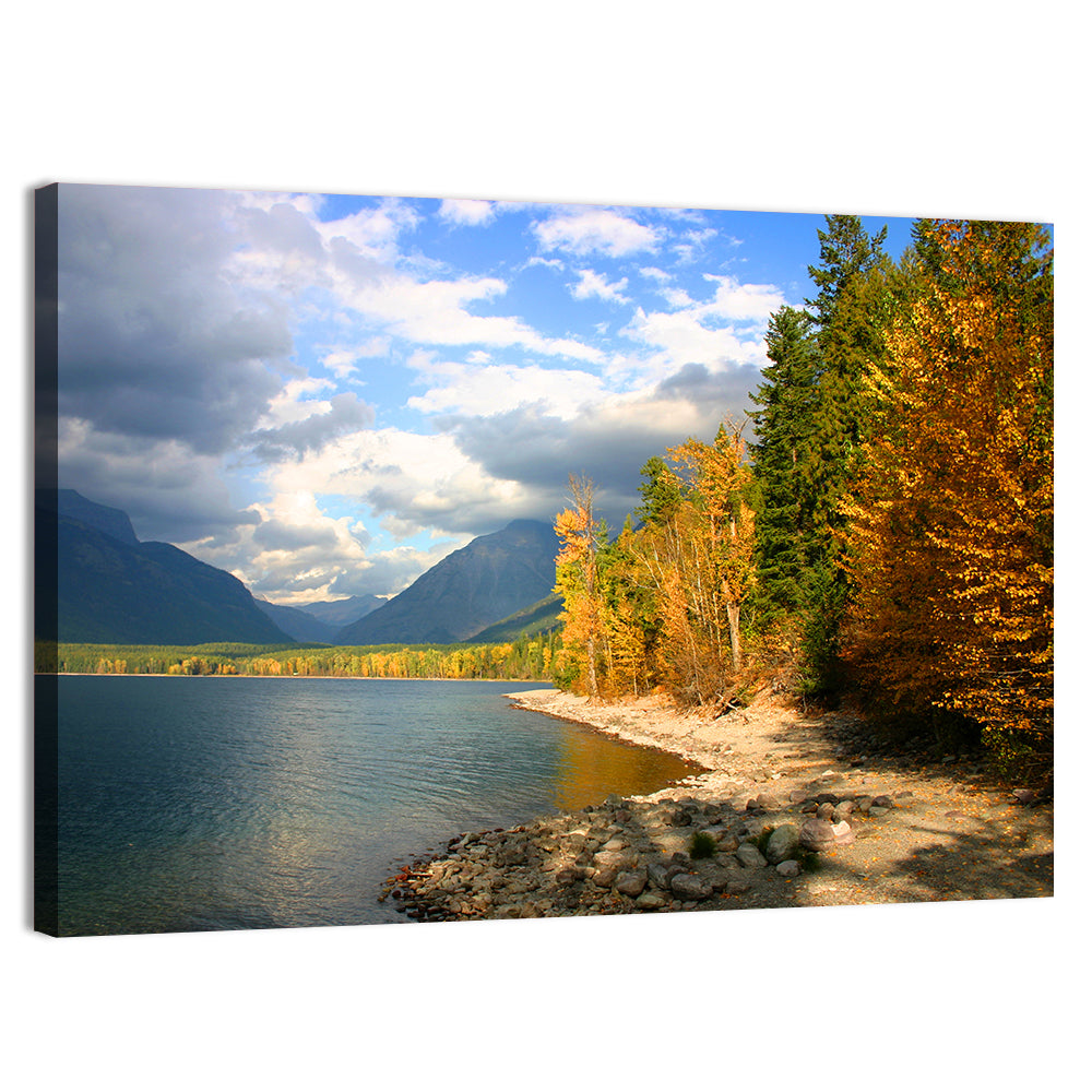 Lake Mcdonald Autumn Shoreline Wall Art