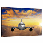 Airplane Takeoff at Sunset Wall Art