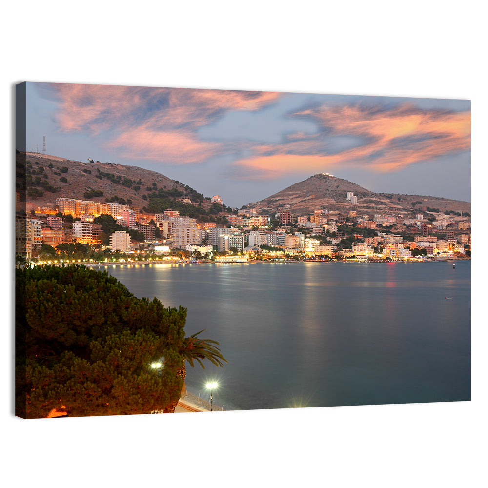Sarandë Bay at Dusk Wall Art