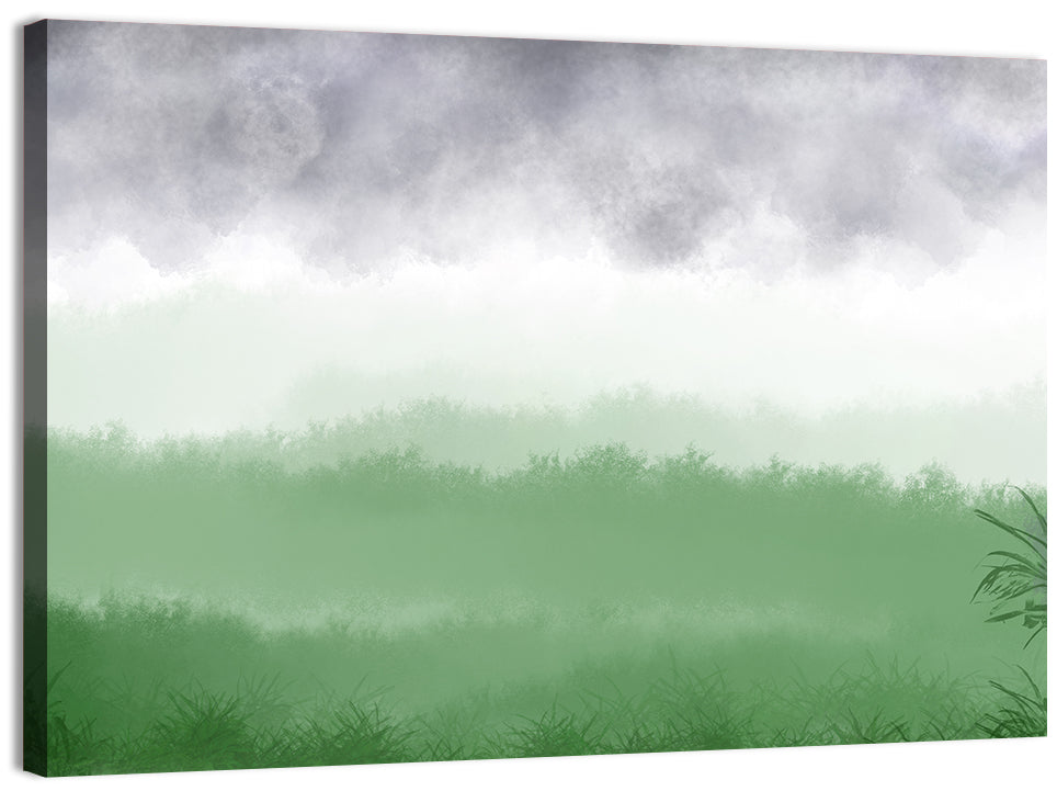 Misty Green Fields Wall Art