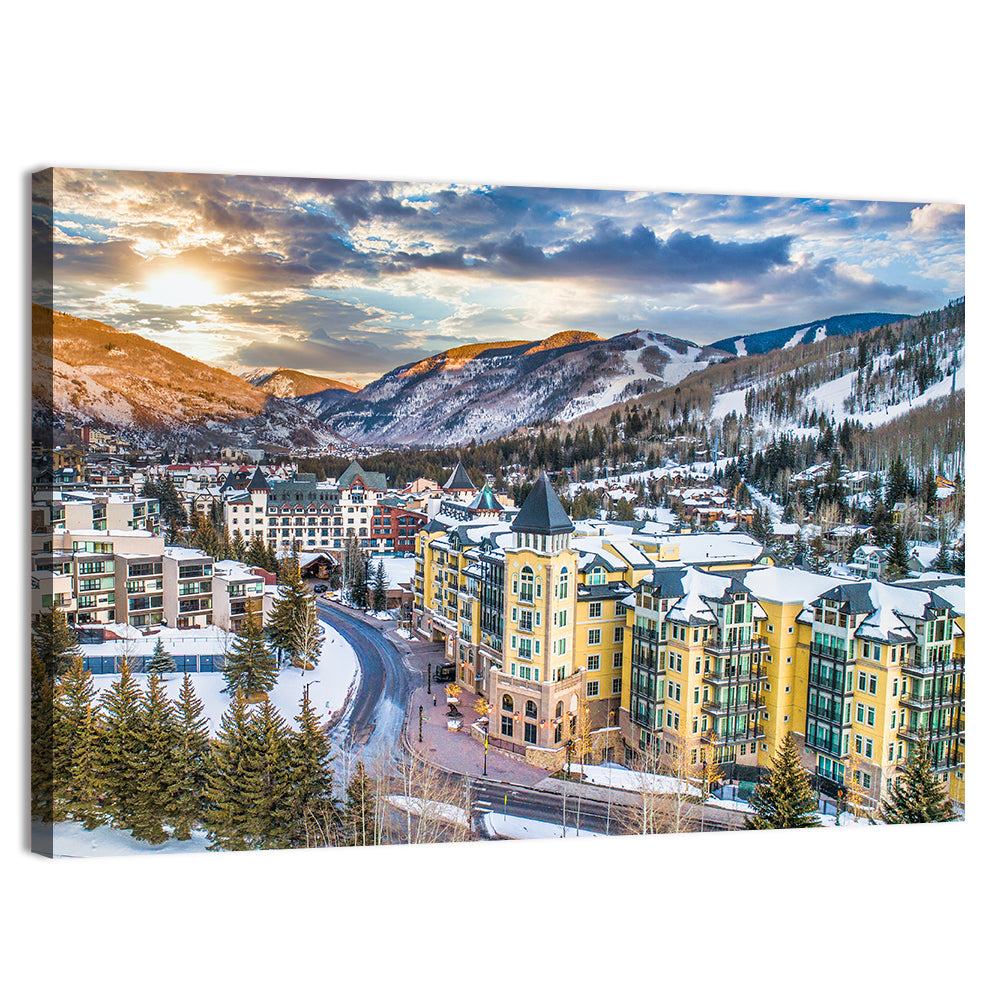 Vail Village Skyline Wall Art, canvas print, landscape