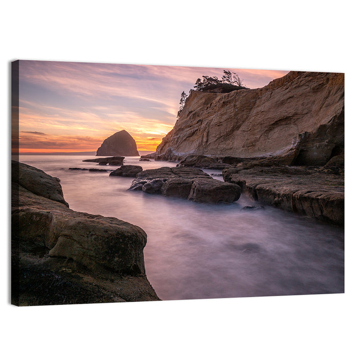 Haystack Rock at Cape Kiwanda Wall Art as a canvas print
