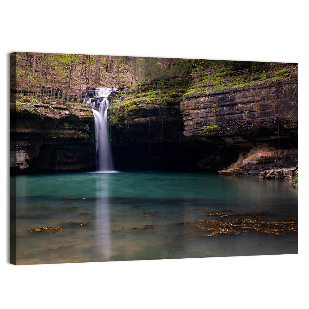 Mossy Cove Waterfall Wall Art, canvas print, landscape