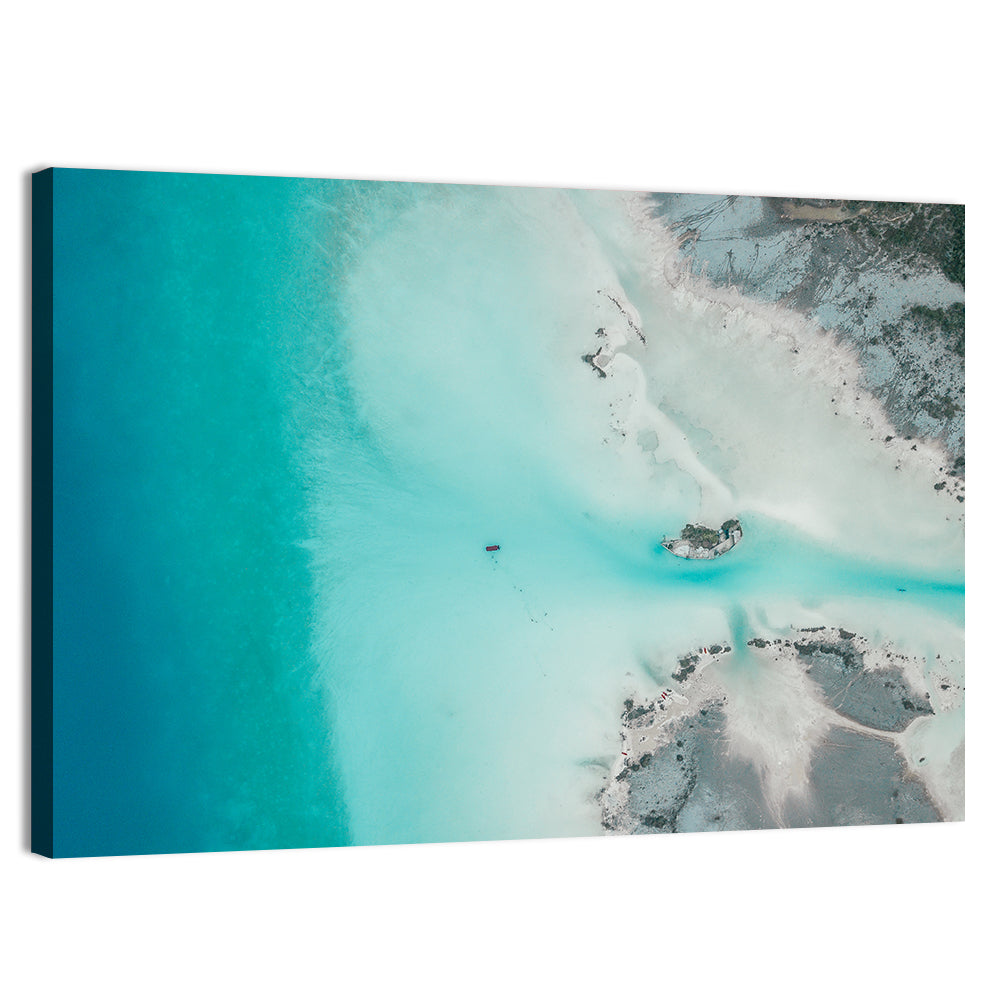 Bacalar Lagoon Aerial Wall Art, canvas print, landscape
