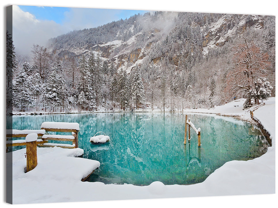 Blausee Winter Reflection Wall Art