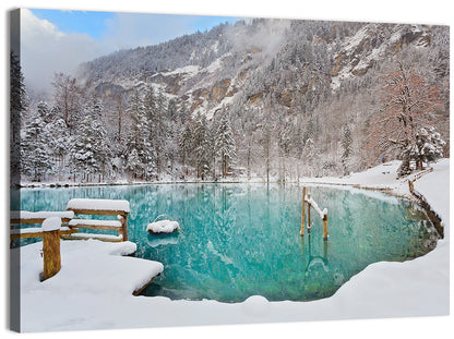 Blausee Winter Reflection Wall Art