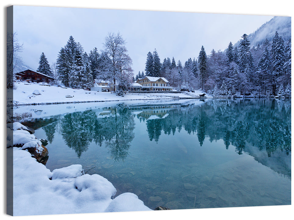 Blausee Winter Reflection Wall Art