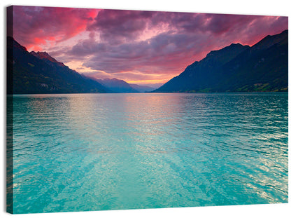 Lake Brienz Teal Sunset Wall Art