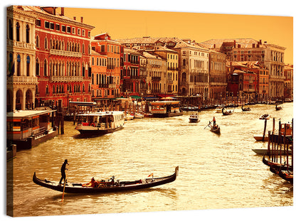 Grand Canal Gondola at Golden Hour Wall Art