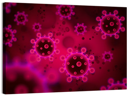Microscopic Virus Particle Study Wall Art