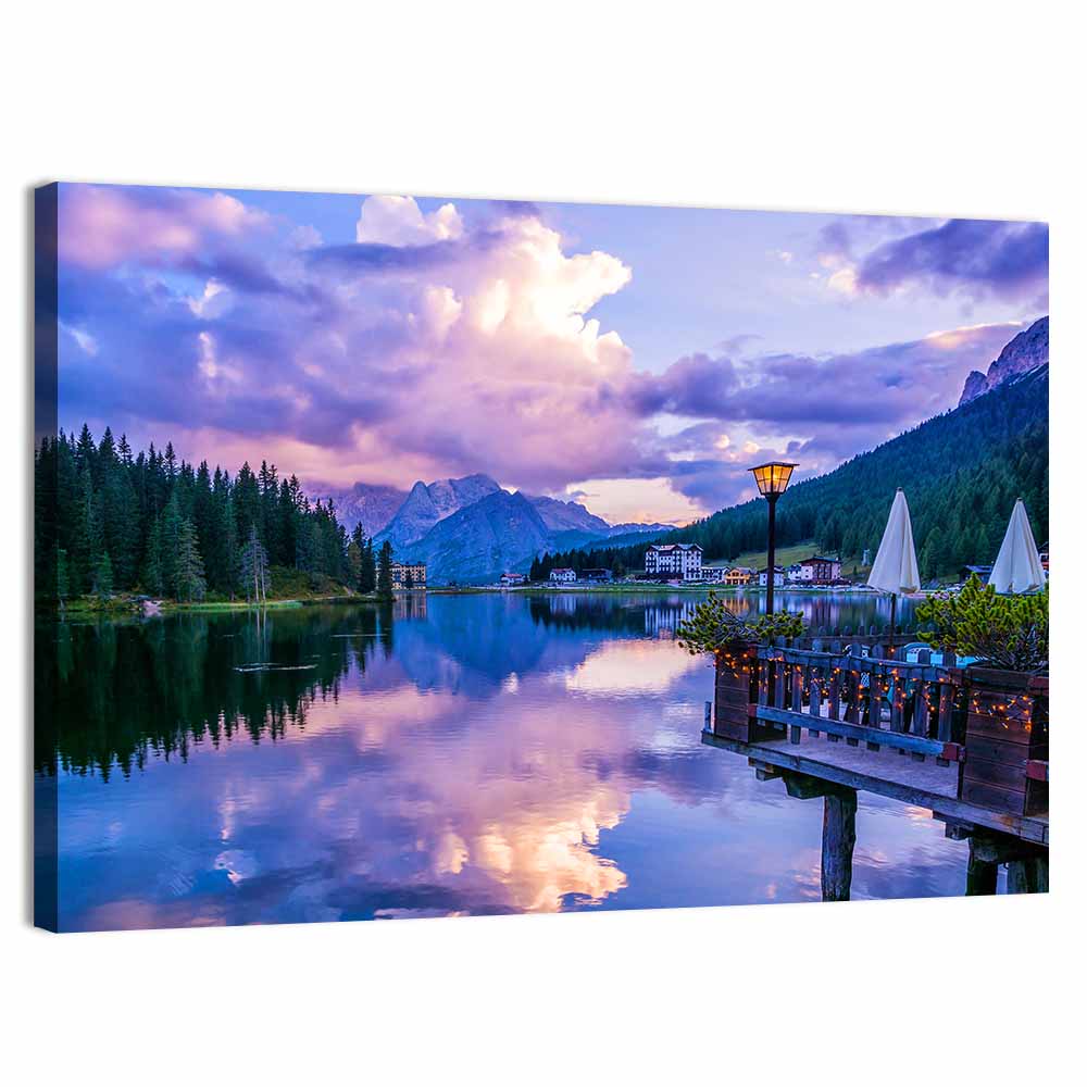 Misurina Lake Twilight Wall Art