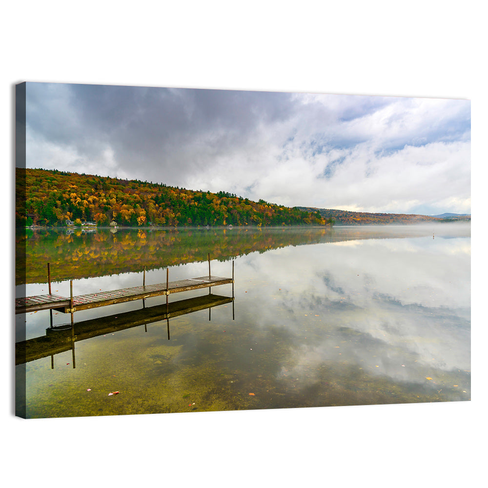 Misty Dock at Lake Squam Wall Art