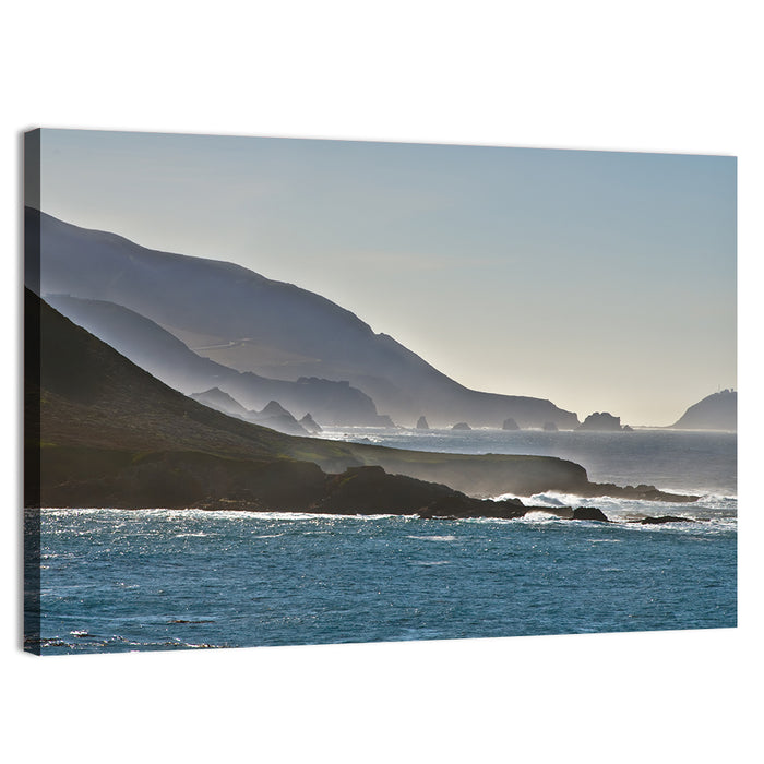 Misty Big Sur Coastline Wall Art as a canvas print