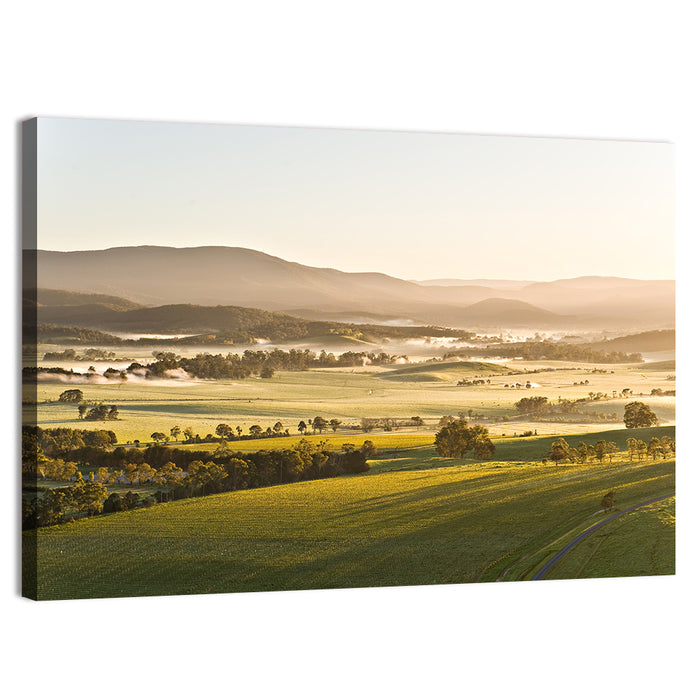 Yarra Valley Morning Mist Wall Art as a canvas print