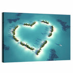 Turquoise Heart-shaped Island Wall Art