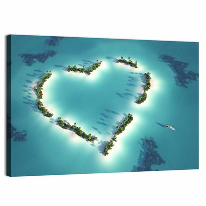 Turquoise Heart-shaped Island Wall Art