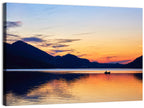 Lake Fuschl Sunset with Boat Wall Art