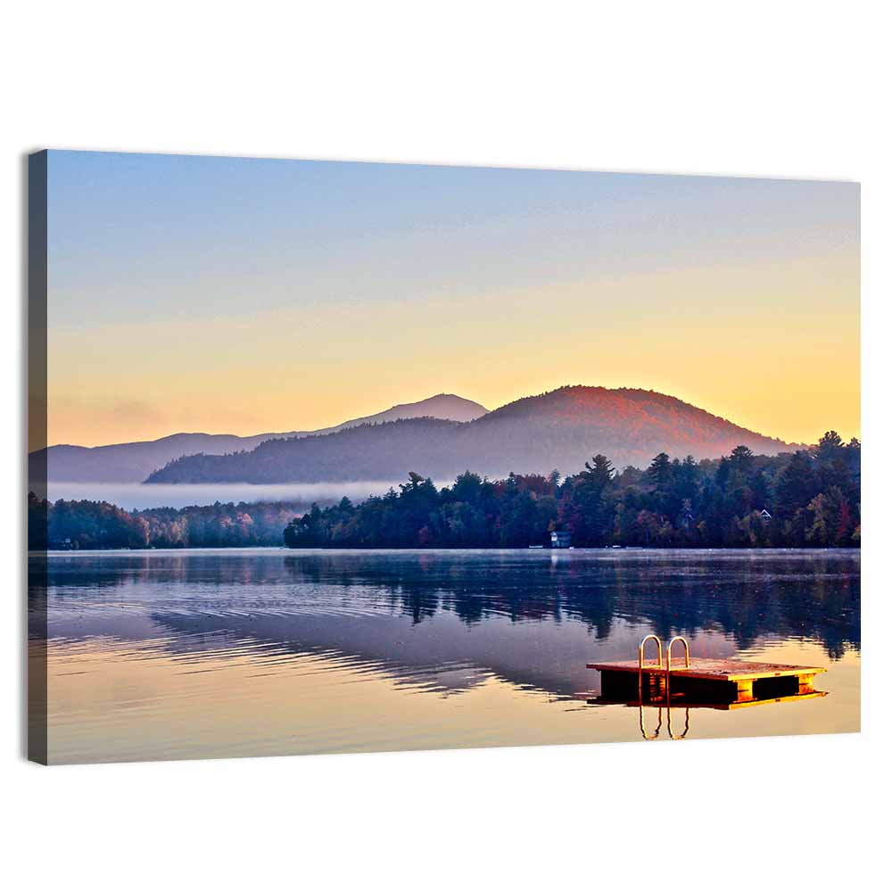 Lake Placid Dock at Dawn Wall Art