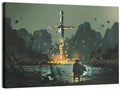 Melting Sword with Cloaked Traveler Wall Art