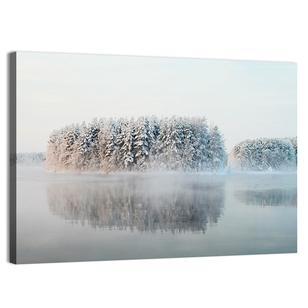 Misty Karelia Lake Wall Art, canvas print, landscape