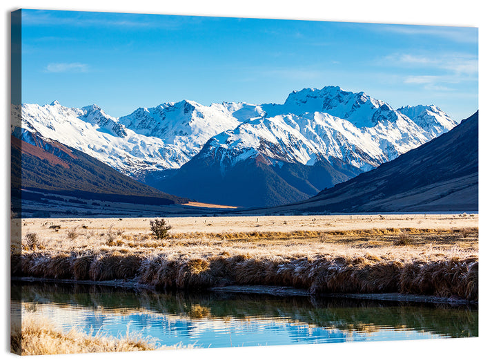 Canterbury Mountain Valley Wall Art as a canvas print