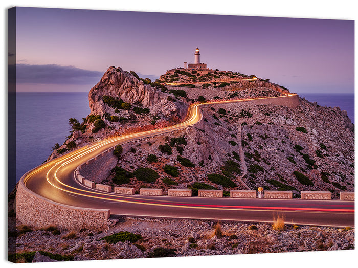 Formentor Lighthouse at Dusk Wall Art as a canvas print