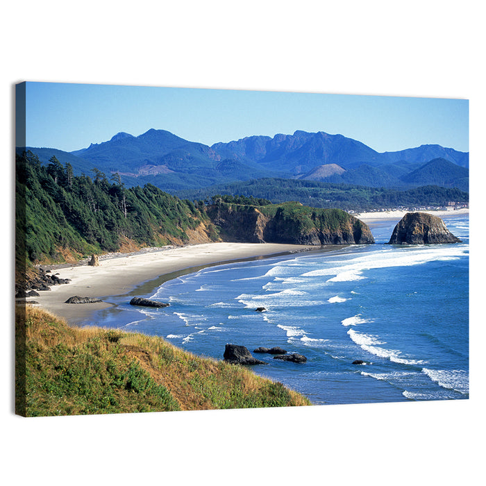 Ecola State Park Coastline Wall Art as a canvas print