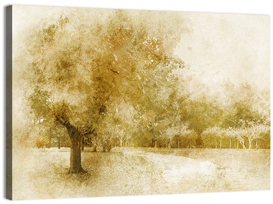 Sepia Orchard Pathway Wall Art
