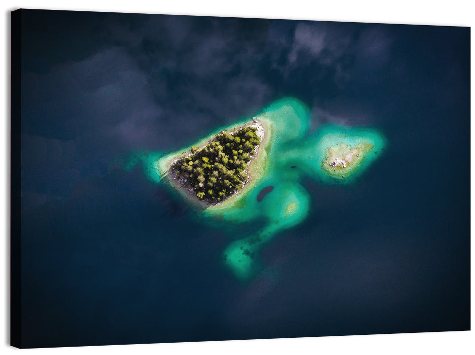Lake Eibsee Turtle Islands Aerial Wall Art