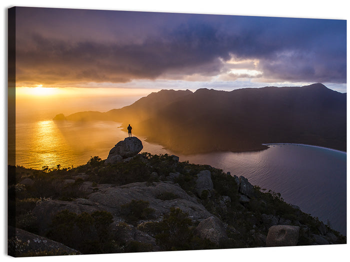 Wineglass Bay Sunset Wall Art as a canvas print