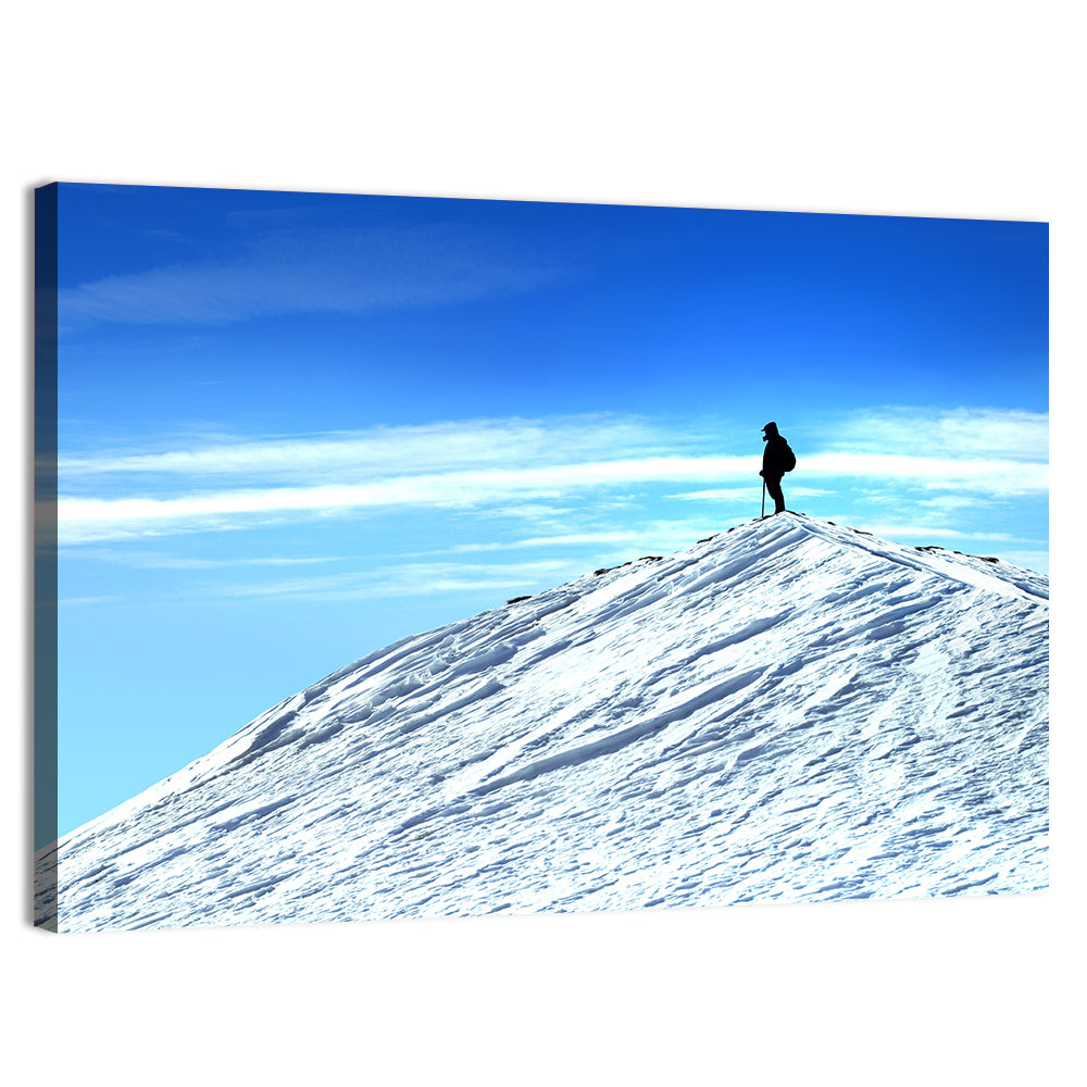 Mountaineer Summit Silhouette Wall Art