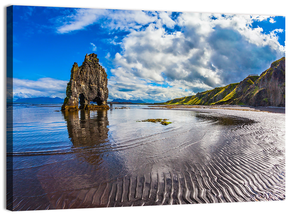 Hvítserkur Sea Stack at Sunset Wall Art, canvas print, landscape