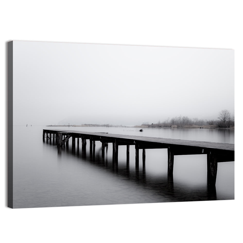 Misty Lake Jetty Wall Art