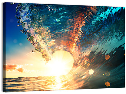 Sun Through a Breaking Wave Wall Art