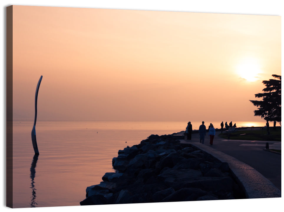Lake Leman Sunset Sculpture Wall Art